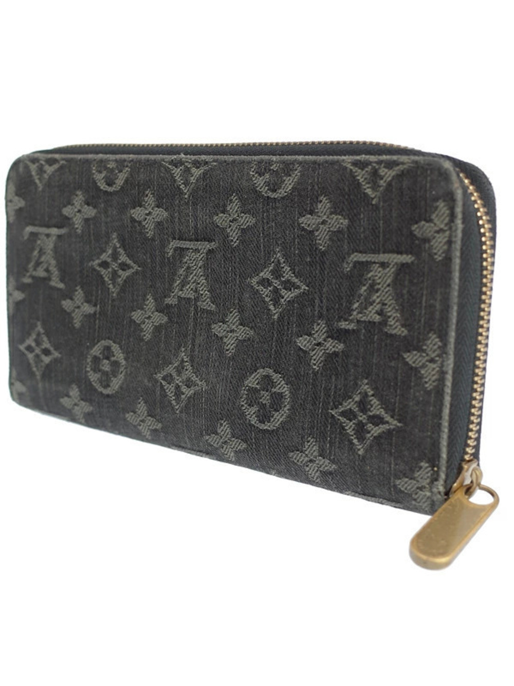 Louis Vuitton Long Wallet Denim Zipper Zippy Round Monogram Blue
